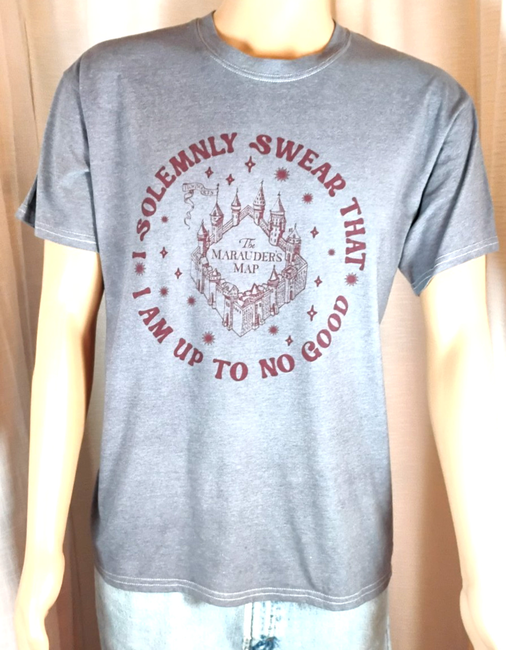 Harry Potter Marauders Map Graphic Tee Up To No Good Wizarding World Mens L